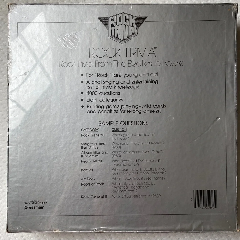 NIB vintage Rock Trivia game - early 80s. - Picture 2 of 3